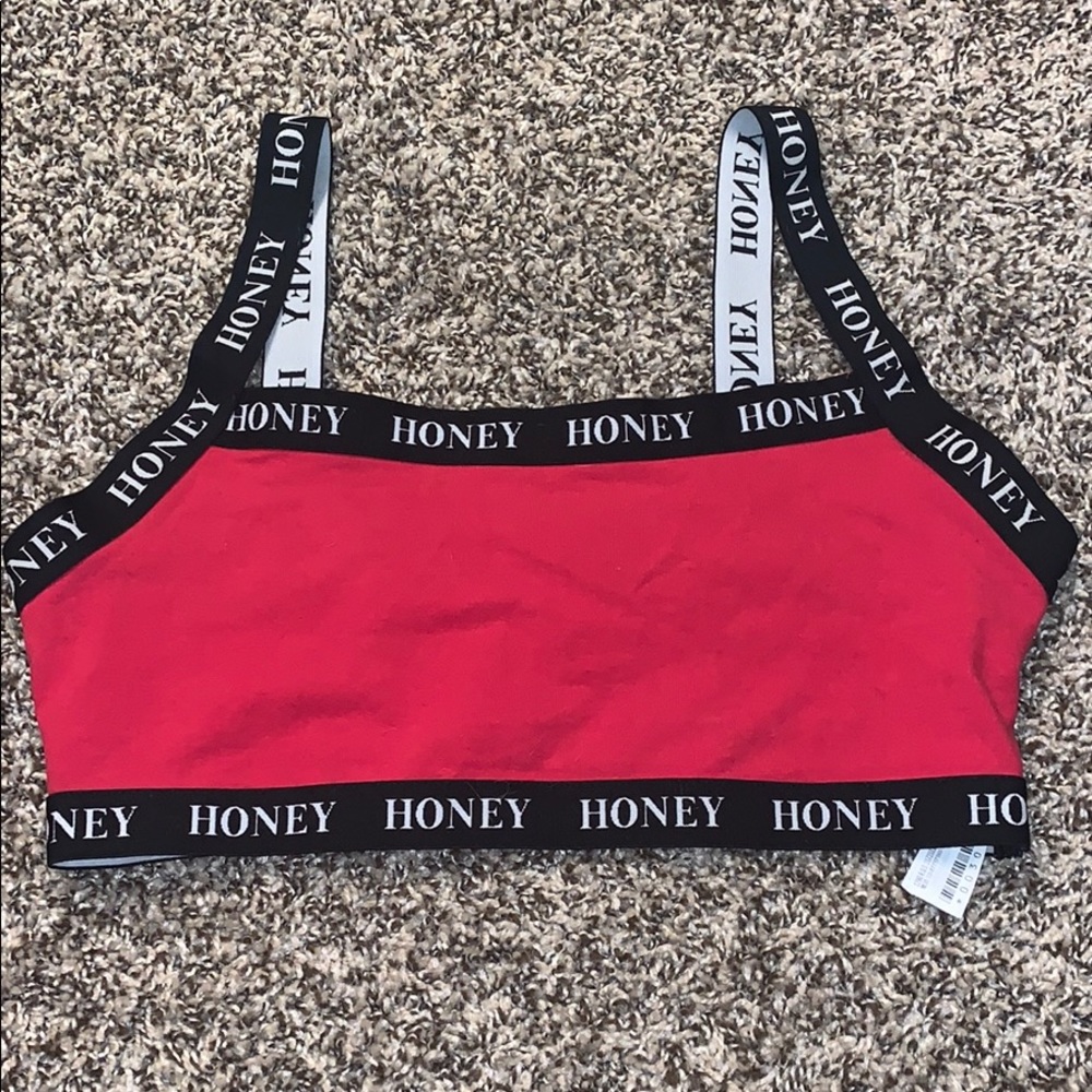 Red Bra Crop Top
